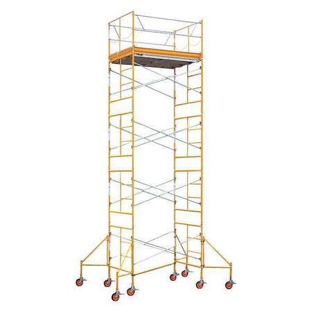 Bil-Jax Scaffold Tower, 2 to 16 ft H, 120 in W, 57 in D, Steel, 2,000 lb Load Capacity 6004C-10X15RT