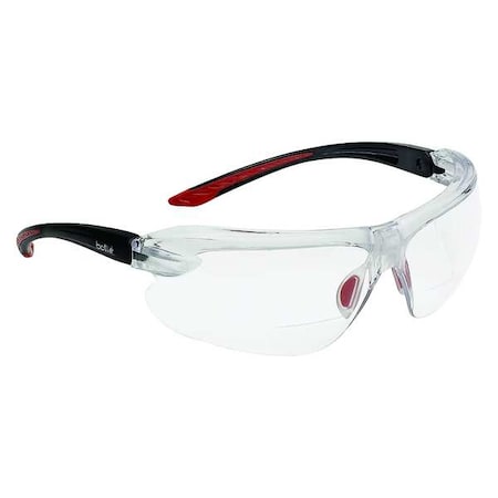 Bolle Safety IRI-S Reader Safety Glasses, Clear Wraparound Frame, 1.5 Diopter, Clear Lens, Anti-Fog Coating 40187