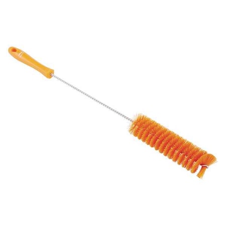 Remco 1-5/8" W Tube and Valve Brush, Stiff, 13 3/4 in L Handle, 5 3/4 in L Brush, Orange, 20 in L Overall 53787