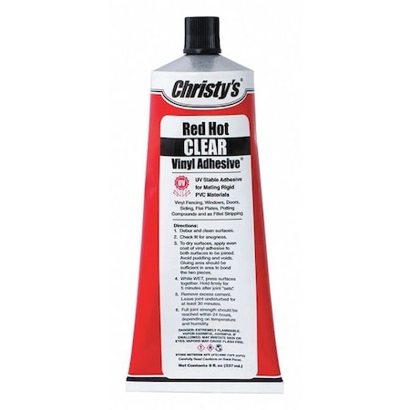 Christys Vinyl/PVC Adhesive Tube, Clear RH-F-C-8-8