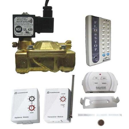 Flo N Stop Water Shutoff System, Brass Valve, 110V 22960