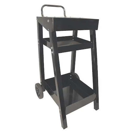 Associated Equipment Raised Handle Deep Shelf Utility Cart, Steel, 80 lb Load Capacity, 2 Shelves, 22 1/2 in L, 21 in W 6038C