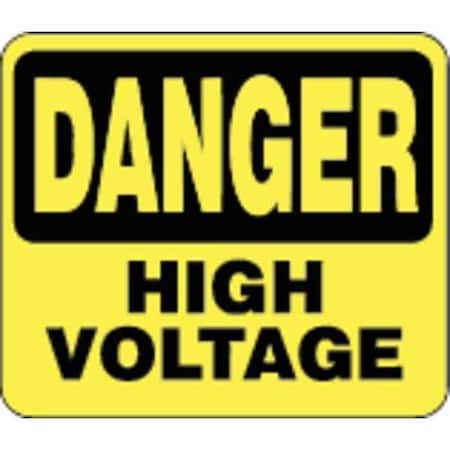 Lawrence Metal Acrylic Sign, Yellow, Danger High Voltage SG9-35-1114-250-H