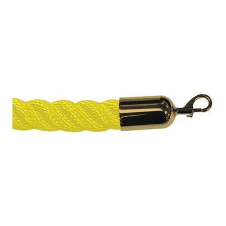 Lawrence Metal Barrier Rope, 10 ft.L, Plshd Brss Snap End ROPE-TWST-35-10/0-2-SNAP-2P
