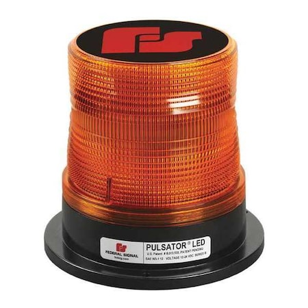 Federal Signal Beacon Light, Pipe/Permanent, 6 in. H 212660-02SB