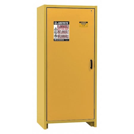 Justrite Hazardous Material Storage Cabinet, 30 gal, 3 Shelves, Steel, 34 1/4 in W x 76 in H x 24 in D 22601