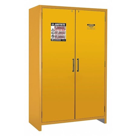 Justrite Hazardous Material Storage Cabinet, 45 gal, 3 Shelves, Steel, 47 in W x 77 in H x 24 1/4 in D 22607