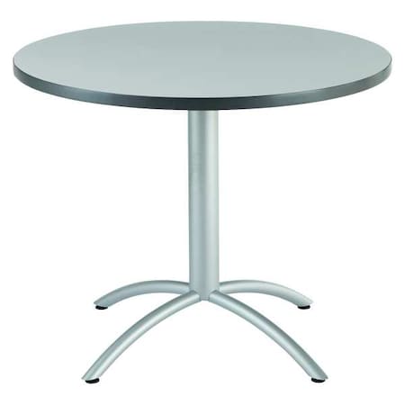 Cafeworks Round Cafe/Breakroom Table, Gray - 42" Round x 29"H, 42" W, 42" L, 29" H, Laminated Melamine Top 65647
