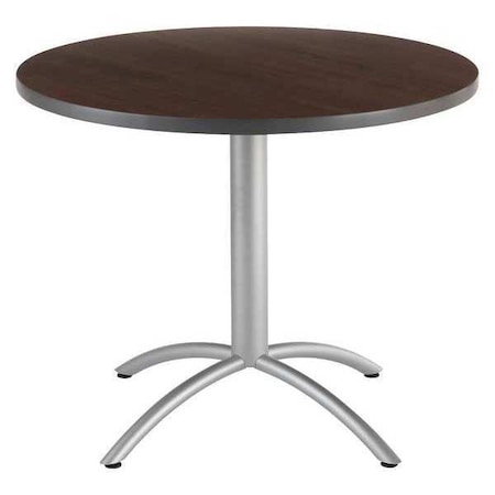 Cafeworks Round Cafe/Breakroom Table, Graphite Granite - 36" Square x 29"H, 42" W, 42" L, 29" H, Walnut 65644