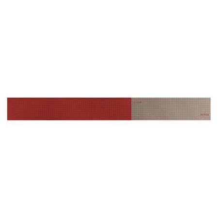 Oralite Reflective Tape, Red/White, 18 in.L, 2 in.W 18352