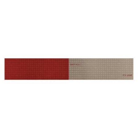 Oralite Reflective Tape, Red/White, 12 in.L, 2 in.W 18359