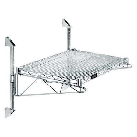 Zoro Select Stainless Steel Wire Wall Shelving, 18"D x 24"W x 34"H, Silver GACB18-34-1824S