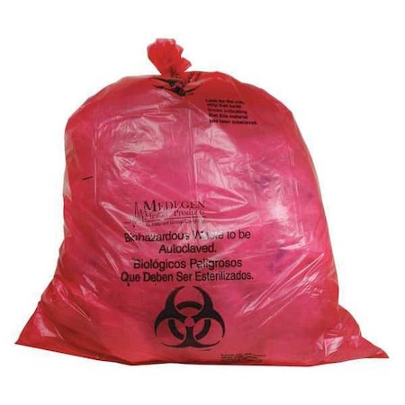 Zoro Select Autoclav.Biohaz. Bag, 20to30gal, Red, PK100 ACLB142856