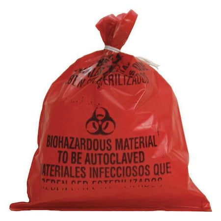 Zoro Select Autoclav. Biohazard Bag, 2gal, Red, PK400 ACLB142001