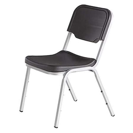 Iceberg Rough n Ready Stack Chair, Black Seat and Back, Charcoal Frame, Up to 300lbs, 4 PK 64111