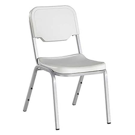 Iceberg Rough n Ready Stack Chair, Platinum Seat and Back, Charcoal Frame, Up to 300lbs, 4 PK 64113