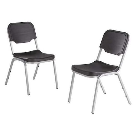 Iceberg Rough n Ready Stack Chair, Charcoal, Up to 300lbs, 4 PK 64117