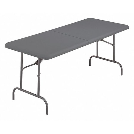Iceberg IndestrucTable Classic Bi-Fold Folding Table, Charcoal Top and Frame, 30 in W x 60 in L x 29 in H 65457