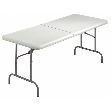Iceberg IndestrucTable Classic BiFold Folding Table, Platinum Top, Charcoal Frame, 30in W x 72in L x 29in H 65463