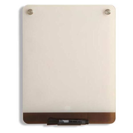 Iceberg Dry Erase Board, Glass, 16 in, 12 in, No Frame Frame, White, Gloss 31120