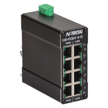 Red Lion Controls Ethernet Switch, 8 Ports, Unmanaged 100-POE4