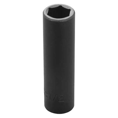 Proto 3/8 in Drive Impact Socket Deep Socket, black oxide, 1/2 in J7716HT