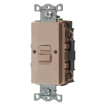 Hubbell Wiring Device-Kellems GFCI Rceptcle, Commer., Almnd, 20A, 1 HP GFBFST20AL