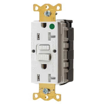 Hubbell Wiring Device-Kellems GFCI Rceptcle, Hspital, Wht, 20A, 1 HP SNAPGFTW83W