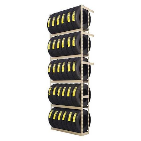 Tennsco Single Sided Boltless Tire Rack, 144 in H ZST-60144S