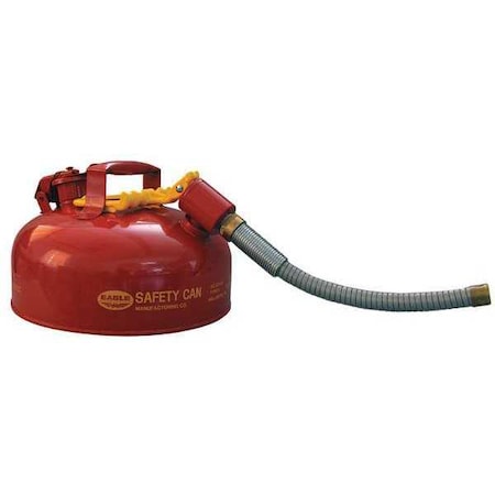 Eagle Mfg Type II Safety Can, Galvanized Steel, 1 gal, 7/8 in Flexible Metal Hose, Red, Flammables U211S
