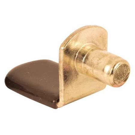 Primeline Tools Shelf Support Peg, 1/4 in. Diameter Brass Plated Steel with a Brown Vinyl Tip, PK8 U 10184