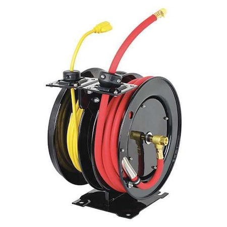 Speedaire Hose Reel, Spring Driven, 3/8 in., 50 ft. 45UZ55
