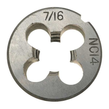 Zoro Select Alloy Steel Die 1 In Width, 7/16-14 UNC CCT1060-109