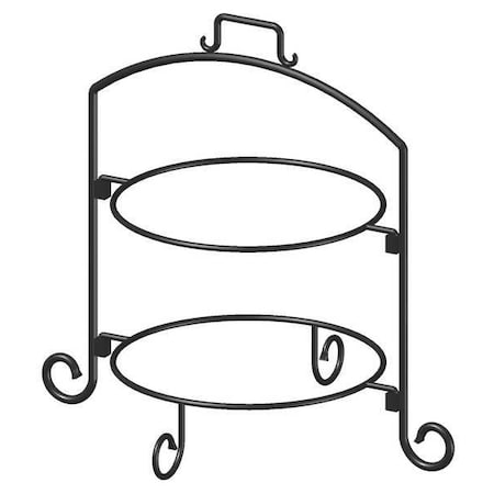 Iti Round Plate Stand, Black, Iron, 2 Tier, 12In WR-122