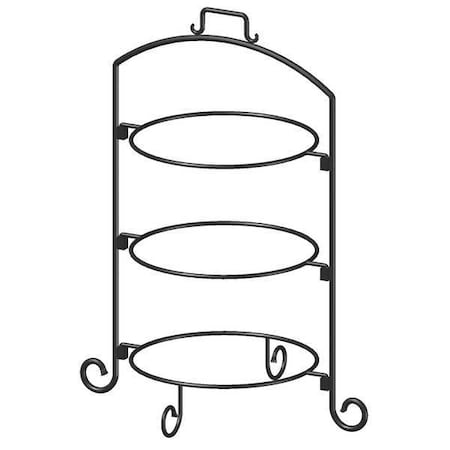 Iti Round Plate Stand, Black, Iron, 3 Tier, 12In WR-123