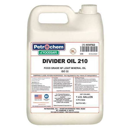 Petrochem Food Grade Divider Oil 210, 1 Gal. DIVIDER 210-001