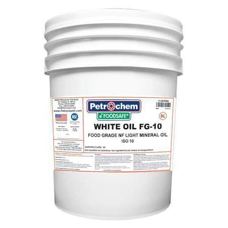 Petrochem 5 gal Pail, Hydraulic Oil, 10 ISO Viscosity, 5W SAE WO FG-10-005