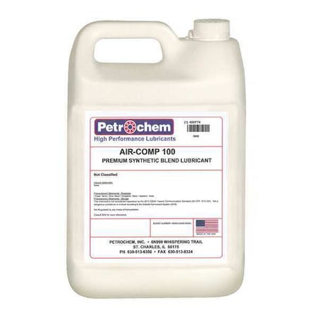 Petrochem Compressor Oil, 1 gal., Jug, Synthetic Oil AIR-COMP 100-001