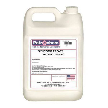 Petrochem Compressor Oil, 1gal, Jug, Polyalphaolefin SYNCOMP PAO-32-001