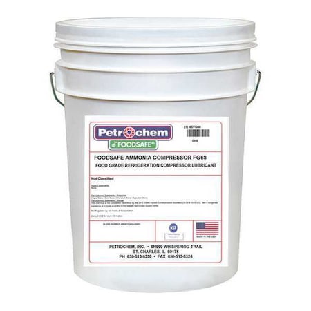 Petrochem Compressor Oil, 5 gal., Pail, Mineral Oil FS AMMONIA COMPRESSOR FG-68-005