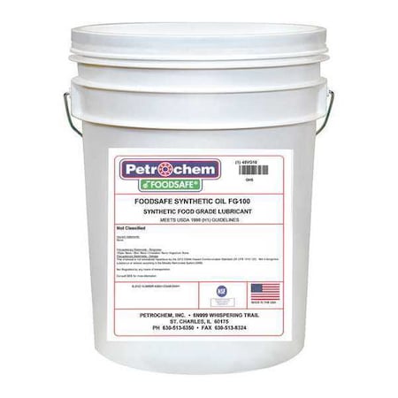 Petrochem Lubricant, 5 gal., Pail, Synthetic Oil, Colorless SYNOIL FG-100-005