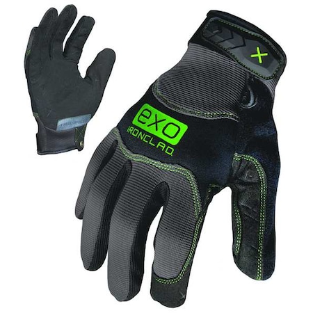 Ironclad Performance Wear Mechanics Gloves, Synthetic Leather Palm, Neoprene Padding, Hook-and-Loop Closure, Gray, L, 1 PR EXO2-MWR-04-L