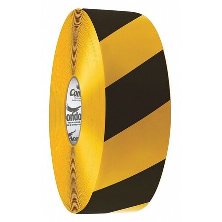 Condor Floor Marking Tape, Yellow/Blk, Roll, 3in.W 45VR97
