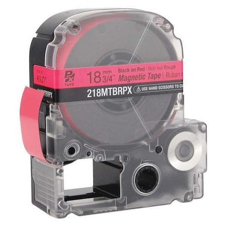 Epson Magnetic Cartridge, 11 ft. L, Black on Red 218MTBRPX