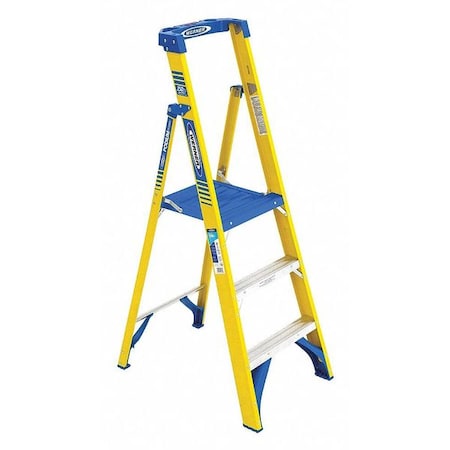 Werner Podium Stepladder, 3 ft., Fiberglass, 250 lb. PDFS103