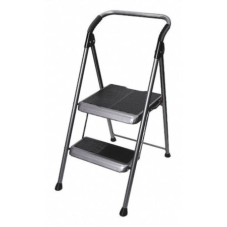 Werner 2 Steps, Steel Step Stool, 250 lb. Load Capacity, Gray S322B-4