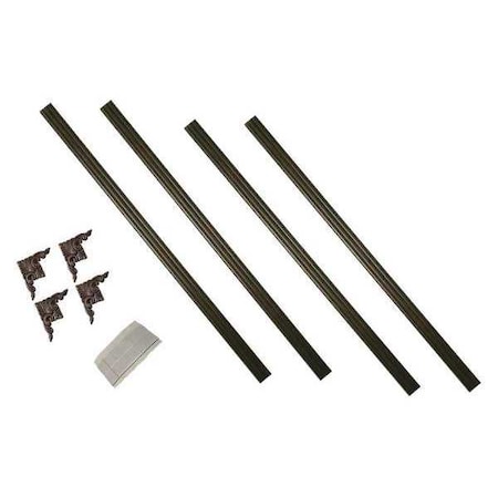 Mirredge Mirror Installation Kit, 60 in L, 1 1/2 in W, 1/4 in H, Wood Grain 54112