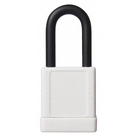 Abus Lockout Padlock, Keyed Different, Aluminum, White, 1 1/2 in Shackle Height, 1 1/2 in Body Width 19629