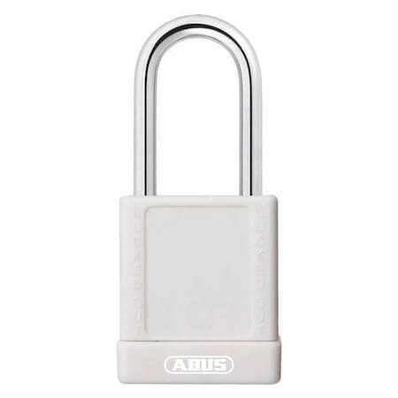 Abus Lockout Padlock, Keyed Different, Aluminum, White, 1 1/2 in Shackle Height, 1 1/2 in Body Width 19638