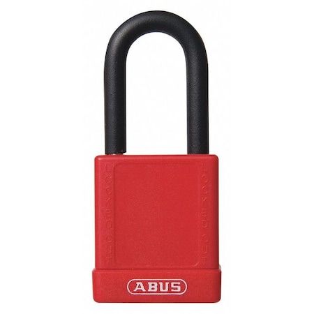Abus Lockout Padlock, Keyed Different, Aluminum, Red, 1 1/2 in Shackle Height, 1 1/2 in Body Width, 6 PK 19601